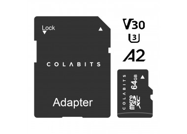 Tarjeta de Memoria Micro SD 64GB V30 U3 A2 + Adaptador